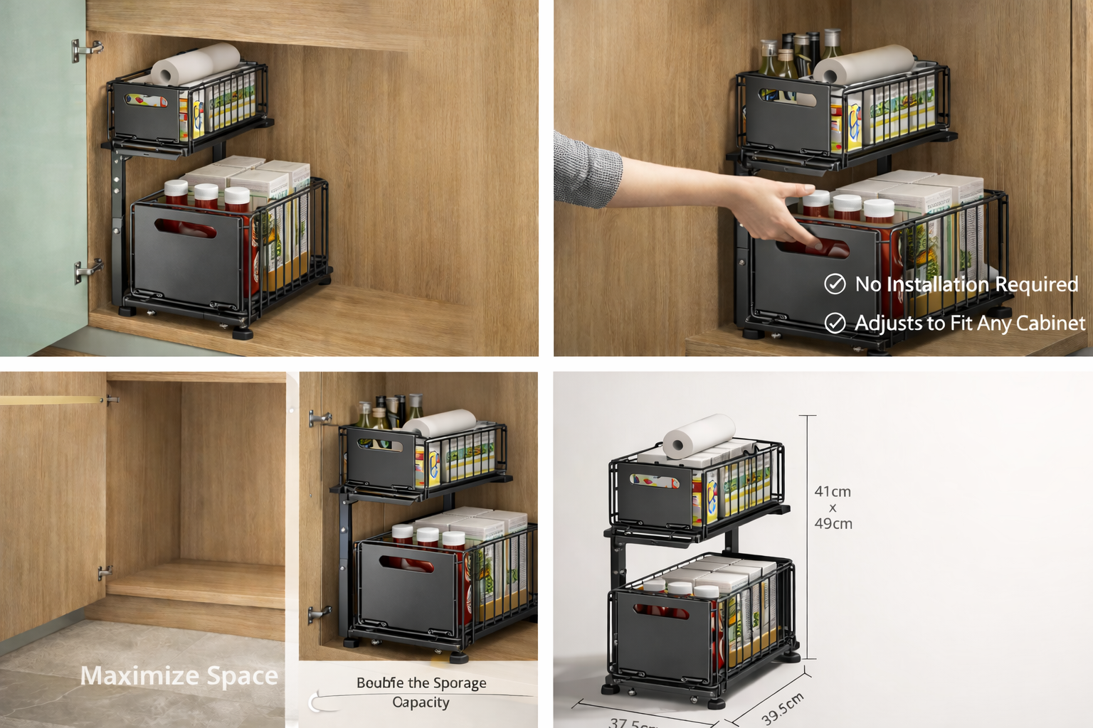2-Tier Pull-Out Cabinet Organizer™